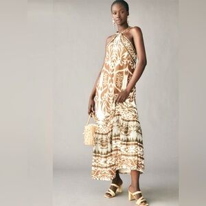 Anthropologie | Vineet Bahl Flowy Front Twist Halter Maxi Dress in Oceania Print